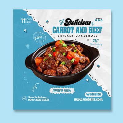 Delicious Carrot and Beef Brisket Casserole , Social Media Post ads banner design banner design chicken curry chicken karahi food lamb karahi media post restaurant social media social media doceria social media post