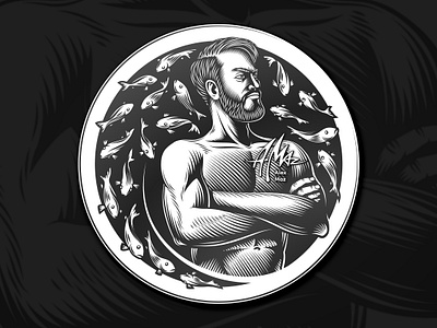 Confidence and mental health bearded man black and white branding confident creator emblem engraving experience hand drawing illustration mascot mental health positive mindset protagonist psychology reflection retro strong man success vector