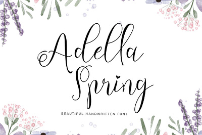 Adella Spring beautiful branding design font font design graphic design handwritten illustration logo ui