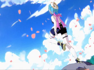 #183 Anime Character / Blender, After Effects 3d anime blender cartoon character dribble game genshin illustration model retro sky vintage