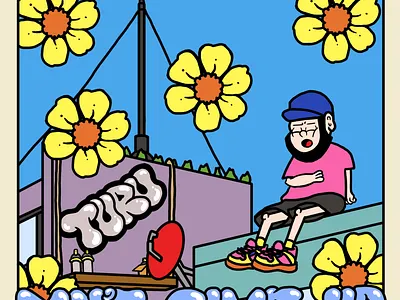 TURU. DON'T GIVE UP. branding cartoon cartoon poster cute cartoon graffiti graphic design illustration mural poster street art turu turu always