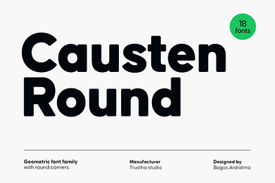 Causten Round Font Family advertising alternate avant garde bauhaus black body text bold book brand branding commercial corporate corporate identity cover design display display family family font gaming geometrical