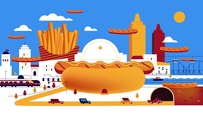 Coneyburgh cristianne fritsch digital art digital illustration digital painting fast food french fries hot dog illustration