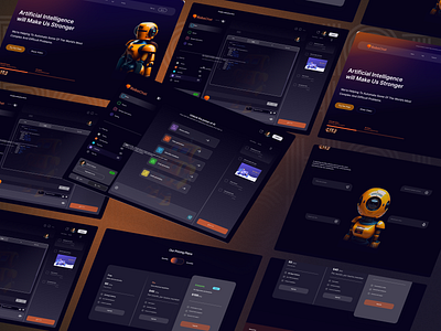 RoboChat Landing page and dashboard ai chatbot darkmode dashboard design herosite landingpage robochat ui uidesign