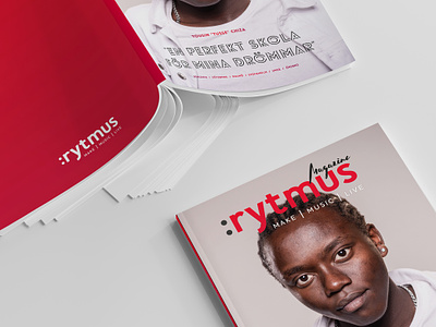 Rytmus - Brand identity & Editorial design brand identity branding editorial design graphic design lovelo magazine music music branding music magazine print red retouch temporary tattoos