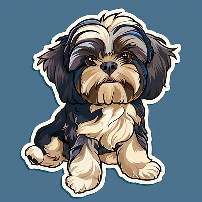 Adorable Dog Sticker Created With AI 3d adorable animation branding cute design dog graphic design illustration logo merch by amazon motion graphics sticker typography ui ux vector