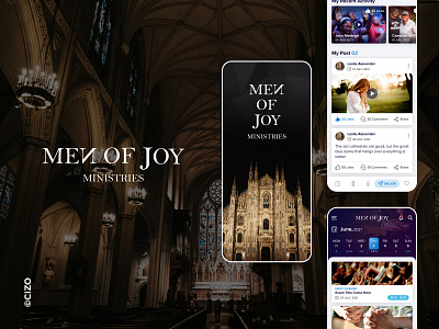 Men Of Joy: An App for Virtual Church Gatherings app appdesign branding church cizo figma ui uidesign ux