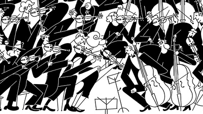 The Concerto II classical music concert cristianne fritsch digital art digital illustration illustration musician musicians orchestra