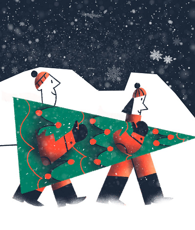 Christmas Tree characters christmas tree cristianne fritsch digital art digital illustration holidays illustration snow winter