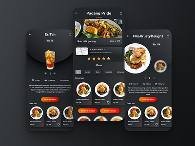 Padang Pride app store dark food graphic design mobile mobile app rumah makan padang ui ui mobile uidesign uiux uiux design