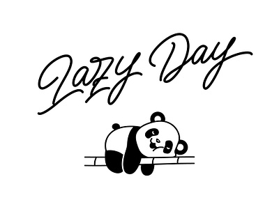 lettering lazy day. illustration bear branding calligraphy card day dream graphic design happy illustration illustrator lazy lettering logo motivation move panda relax rest typography vector