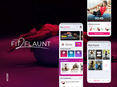 FIT 2 FLAUNT: An Fitness App android appdesign branding figma fitnessapp ios ui ux zumbaapp