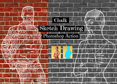 Chalk Sketch Drawing Photoshop Action adobe photoshop