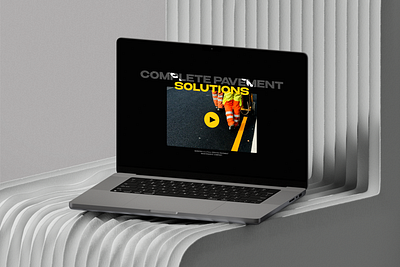 Corporate site animation app branding building company design graphic design gray interface striping ui yellow