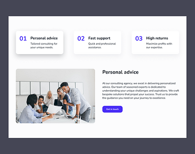 Consulting Agency Landing Page - Webflow build agency website animations cards clean design faq footer header hero section landing page minimalistic design pricing slider testimonials web design webflow webflow design webflow website website
