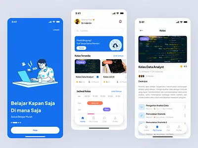 E-Course - Mobile Apps belajar class classroom coaching course course mobile desain belajar ecourse educate education ilustrasi belajar jadwal mobile app teacher ui ui design uiux ux design wireframe