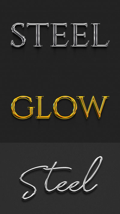 Luxury 3d text style effect in with dark background chrome