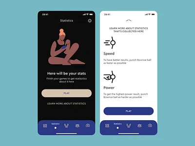 Statistics Screens for Bownce Sports Tech Startup madebymad