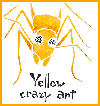 If I had a music band, it would be called... 1. Yellow Crazy Ant design digital gouache graphic design illustration stencil