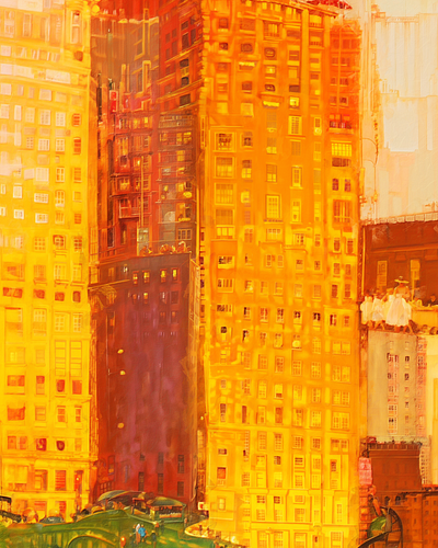 The city is alive ai art architecture artistic augmentation cityscape closeup details dvk the artist dvkupscaling painting texture upscaling