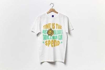 Time is the most valuable thing a man can spend t shirt design beach branding design designer graphic design illustration logo design t shirt t shirt design ui