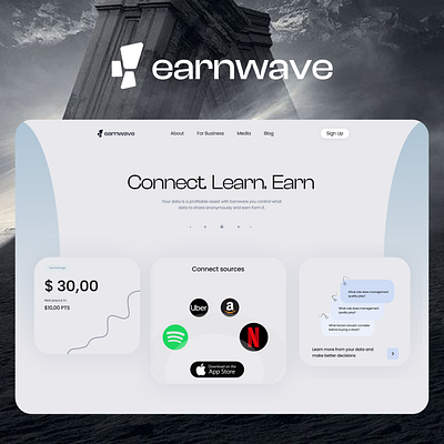 Earnwave animated Landing page animation animation design interactive design iterations landing page ui web design website design
