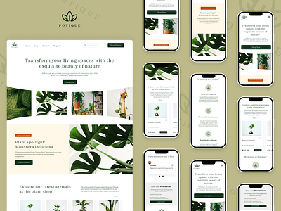Online plant store: Rensponsive web design graphic design responsive design ui ui design ux design web design