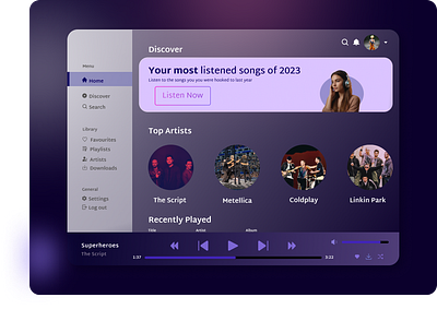 A music App UI branding figma graphic design logo ui userinterface