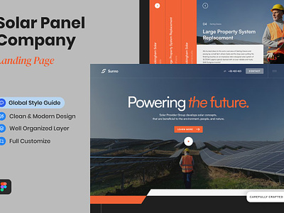 Solar Panel Provider Company Landing app landing page dashboard design design kit flowchart landing page landing page template mobile landing page product landing saas landing software solar panel solar panel provider startup landing page theme web web design mockup website website template