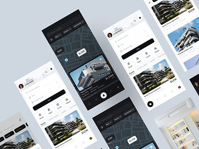 Homey - Real Estate Mobile App UI KIT branding building clean dark mode dpopstudio estate find find house home house ios leasing logo mobile mobile app real estate rental rental house ui ux ui8