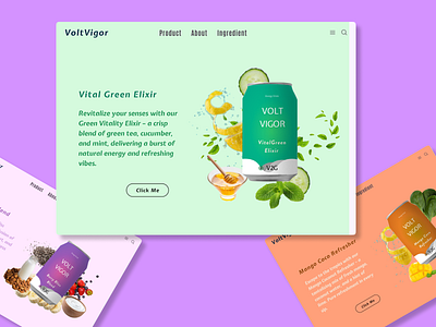 3d spin : Volt Vigor 3d branding design figma landing page ui uidesign uiux user interface ux vector web webdesign website