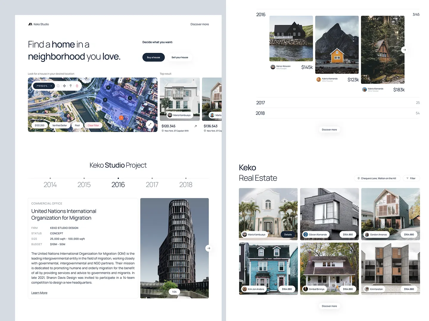 Modern Architect Website Design: Keko Real Estate Landing Page