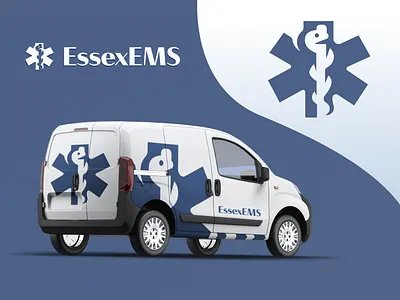 Essex EMS Identity ambulance branding caduceus doctor emergency ems graphic design health healthcare hospital identity illustration logo medical print snake star sticker van vehicle wrap