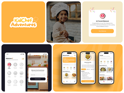 Kids Cooking App branding chef app cooking app gamification graphic design kids cooking app kitchen kitchen app logo mobile app product design recipes ui design ux design virtual kitchen
