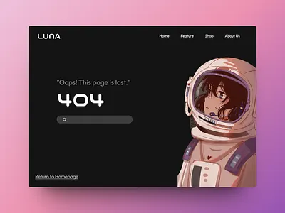 daily UI design for 404 page of an website 404 404page animation app dailyui dailyuichallange design desktop printerest typography ui ux