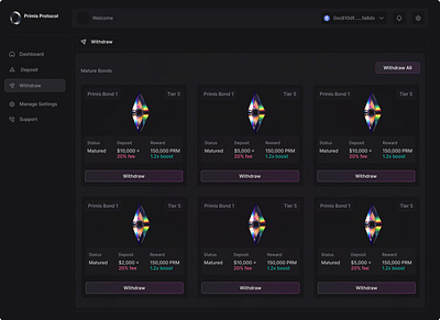 Withdraw Page blockchain crypto cryptocurrency dashboard design ui webapp