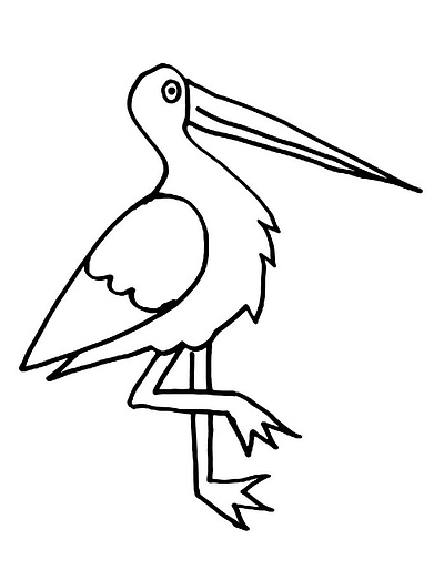 Stork coloring pages for children art birds coloring graphic design line art outline stork