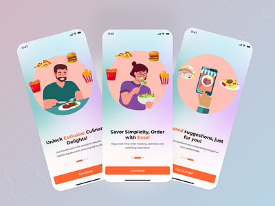 Food Ordering App Onboarding UI app delivery app food app interface mobile mobile app mobile ui onboarding ui uidesign ux