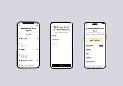 Yellow Card Mobile App (Deposit Flow Redesign) design minimal minimalistic mobile redesign ui user interface user interface design