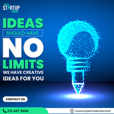 Ideas Should have no Limits branding creative ideas design graphic design ideas should have no limits illustration logo my startup crew typography ui ux vector web design