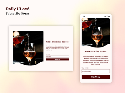 Daily UI 026: Subscribe Form dailyui design figma mobile ui uidesign