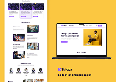 Ed-tech landing page UI design ai aichat branding color edtech education elearning elearning landing page homeworkassistant inspiration landing page ui design research typography ui ux webdesign website design