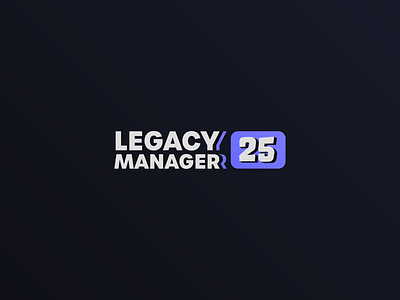 Legacy Manager '25 brand branding football fun game gaming graphic design logo videogame