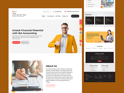 Accounting Company Website Design accounting company corporate documents finance professional ui website design