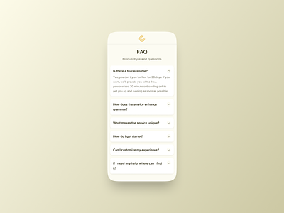 FAQ Reply View - UI Design challenge dailyui design faq hype4 mobile ui ui design
