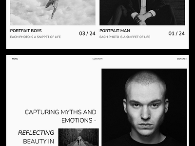 Portfolio site for a photographer app dashboard design landing ui ux website