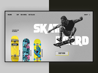 SkateBoard Shop Landing design graphic design ui ux webdesighn