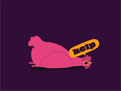 And the mood of the year is... animal character chicken flat funny grumpy help hen illustration mood moody sticker tired vector