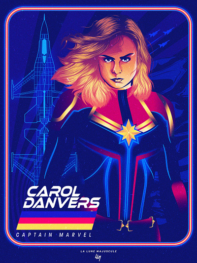 Carol Danvers avengers comics design digital digitalart disney graphic design illustration marvel poster vector