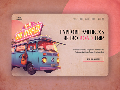 Retro Road Trip Company Concept design graphic design ui ux webdesighn